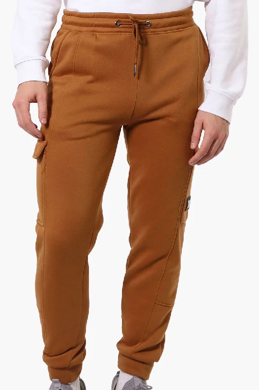 Polished Classic Everyday Look Super Triple Goose Tie Waist Cargo Joggers - Brown