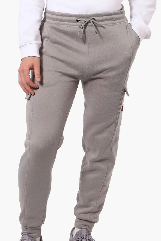 Modern Edgy Business Casual Canada Weather Gear Tie Waist Cargo Joggers - Grey