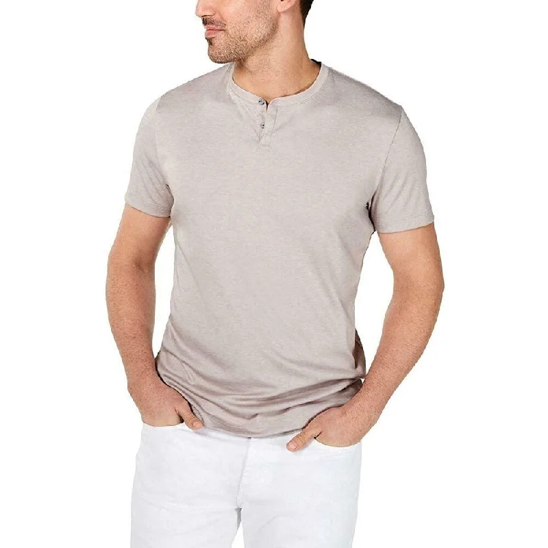 Edgy Luxe Modern Clothing Alfani Men's Soft Touch Stretch Henley Grey Size Extra Large Edgy Luxe Modern Clothing Alfani Men's Soft Touch Stretch Henley Grey Size Extra Large