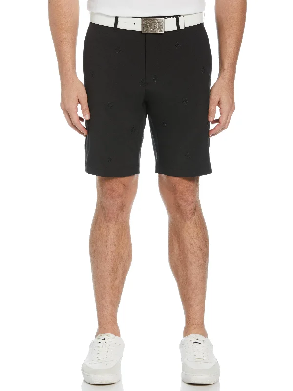 Effortless Rugged Athletic Outfits Men's Allover Embroidered Pete 9" Golf Short