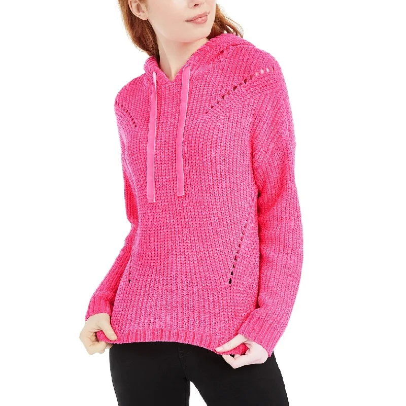Casual Rebel Active Styles American Rag Juniors' Chenille Hoodie Bright Pink Size Medium Casual Rebel Active Styles American Rag Juniors' Chenille Hoodie Bright Pink Size Medium