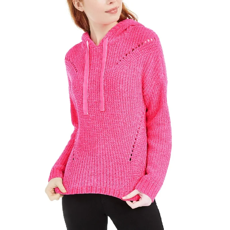 Understated Luxury Everyday Apparel American Rag Juniors' Chenille Hoodie Pink Size XX-Large Understated Luxury Everyday Apparel American Rag Juniors' Chenille Hoodie Pink Size XX-Large