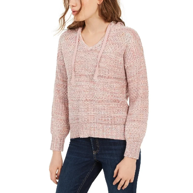 Retro Rugged Travel Wardrobe American Rag Juniors' Mixed-Knit Pullover Hoodie Purple