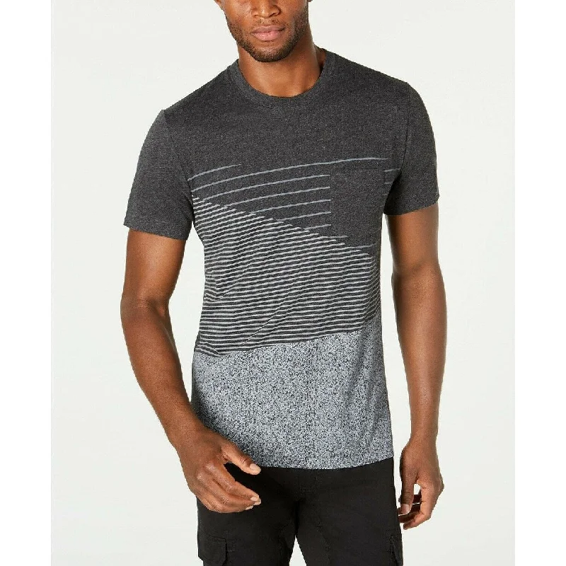 Vintage Luxe Everyday Apparel American Rag Men's Colorblocked Striped T-Shirt Charcoal Size Small Vintage Luxe Everyday Apparel American Rag Men's Colorblocked Striped T-Shirt Charcoal Size Small