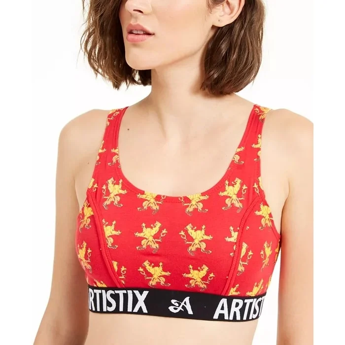 Vintage Street Office Outfits Artistix Junior's Printed Logo Band Sports Bra Red Size Medium - S Vintage Street Office Outfits Artistix Junior's Printed Logo Band Sports Bra Red Size Medium - S