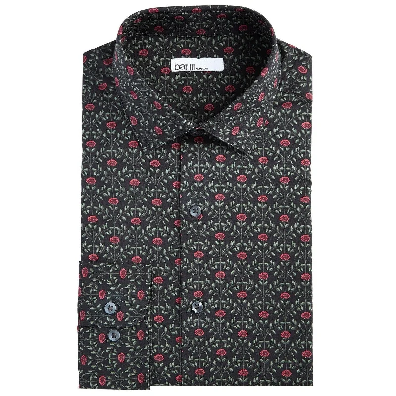 Modern Relaxed Weekend Styles Bar III Men's Rose Arch-Print Dress Shirt Black Size 32X33 - 32-33 Modern Relaxed Weekend Styles Bar III Men's Rose Arch-Print Dress Shirt Black Size 32X33 - 32-33