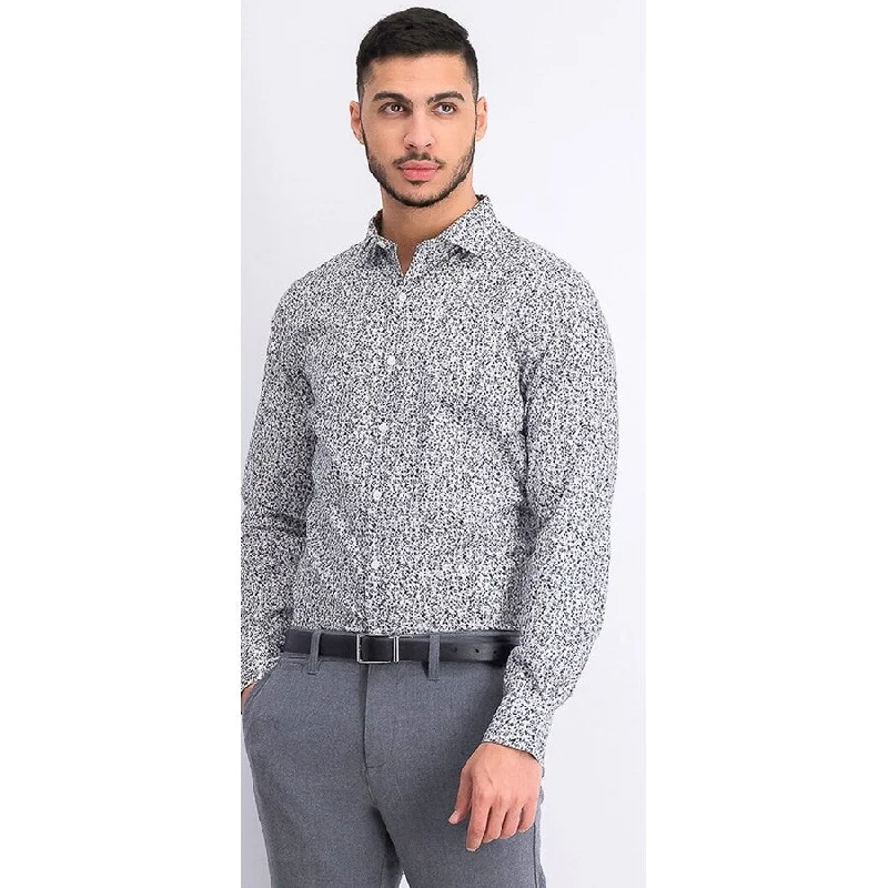 Casual Sleek Denim Looks Bar III Men's Stretch Floral-Print Dress Shirt White Size 32X33 - 16-32-33 Casual Sleek Denim Looks Bar III Men's Stretch Floral-Print Dress Shirt White Size 32X33 - 16-32-33