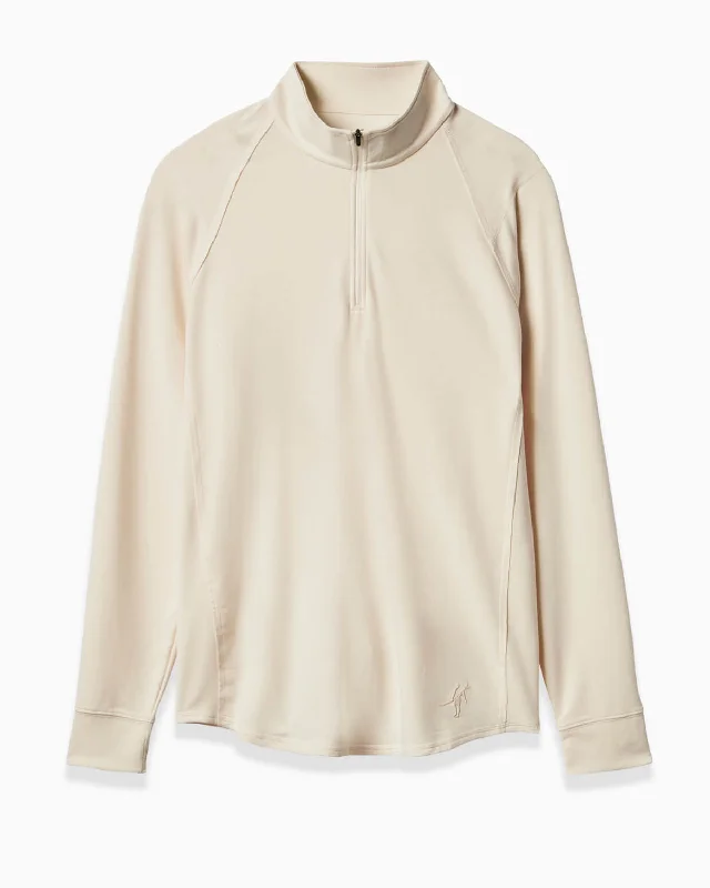 Retro Casual Everyday Look Barrel | Long Sleeve Raglan Half-Zip (Sea Silk)