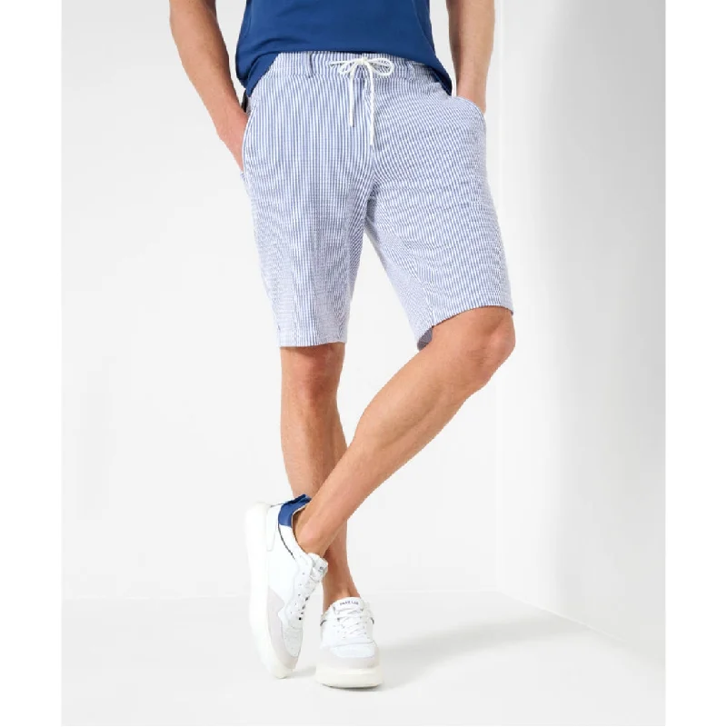 Smart Sophisticated Denim Looks Brax Hi-FLEX: Super Stretchy Searsucker Bermuda Shorts 84-5218