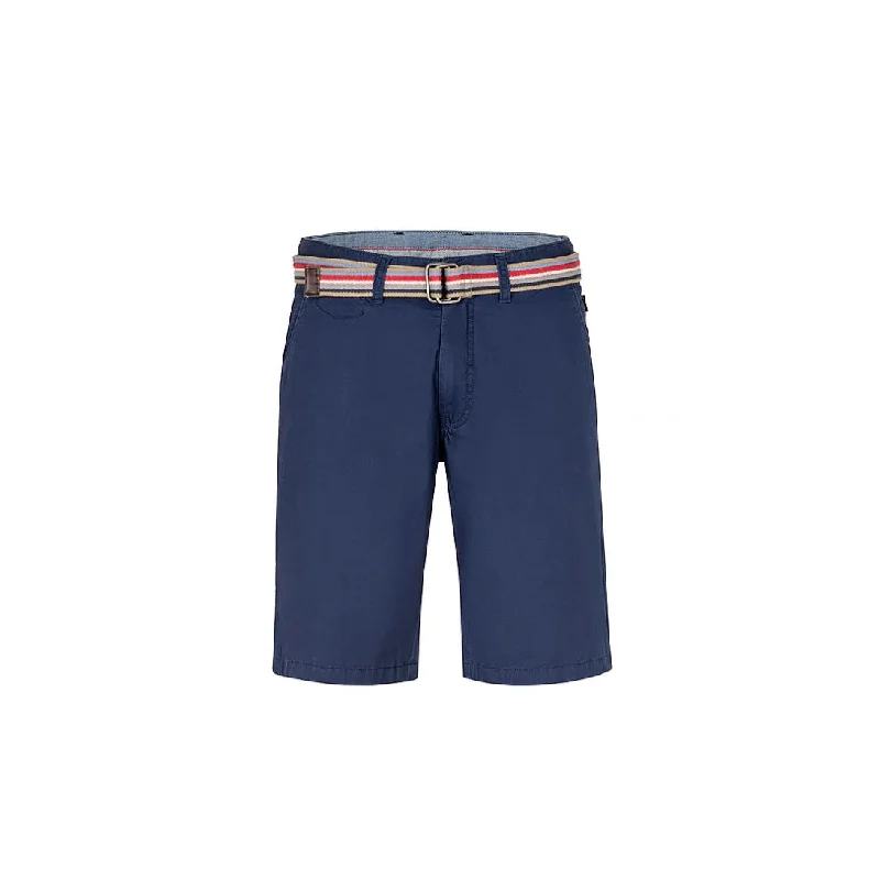 Minimalist Rebel Cool Bottoms Bruhl Fano Tailored Cotton Twill Stretch Regular Fit Shorts Blue