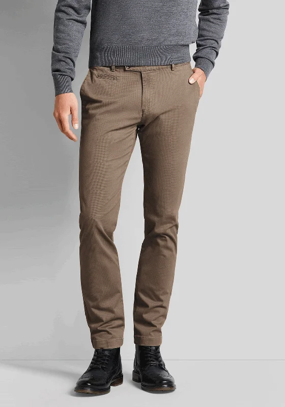 Classic Monochrome Formal Shirts Bugatti Flexcity Chinos, Brown