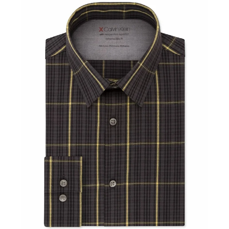Minimal Polished Casual Jackets Calvin Klein Men's Extreme Slim-Fit Temperature Regulation Check Dress Shirt Yellow Size 34-35 Minimal Polished Casual Jackets Calvin Klein Men's Extreme Slim-Fit Temperature Regulation Check Dress Shirt Yellow Size 34-35