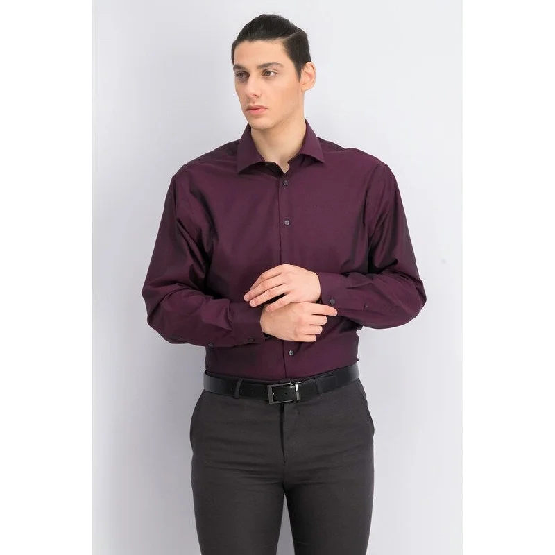 Retro Edge Cool Bottoms Calvin Klein Men's Slim Fit Non Iron Performance Herringbone Point Collar Dress Shirt Dark Wine Size 15x34-35 Retro Edge Cool Bottoms Calvin Klein Men's Slim Fit Non Iron Performance Herringbone Point Collar Dress Shirt Dark Wine Size 15x34-35