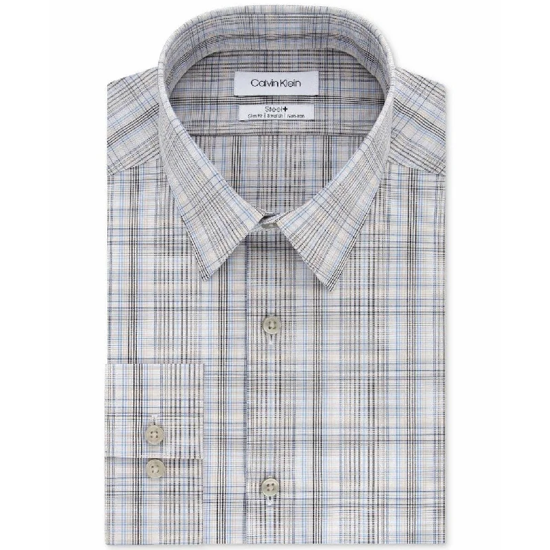 Casual Minimal Casual Outerwear Calvin Klein Men's Slim-Fit Plaid Dress Shirt Beige 17-34-35 Casual Minimal Casual Outerwear Calvin Klein Men's Slim-Fit Plaid Dress Shirt Beige 17-34-35