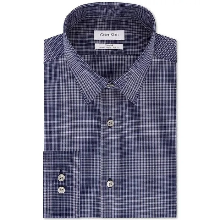 Minimal Rugged Trendy Tees Calvin Klein Men's Steel Check Dress Shirt Navy Size 16X32-33 Minimal Rugged Trendy Tees Calvin Klein Men's Steel Check Dress Shirt Navy Size 16X32-33