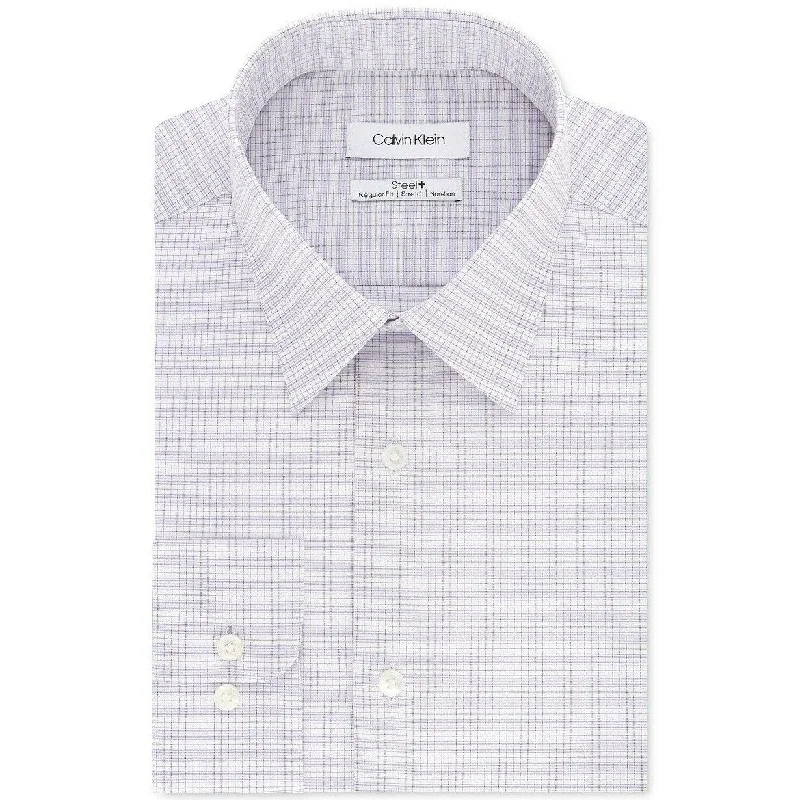 Chic Rebel Chic Styles Calvin Klein Men's Steel Classic/Regular-Fit Non-Iron Performance Stretch Check Dress Shirt Purple Size 16.5 32-33 Chic Rebel Chic Styles Calvin Klein Men's Steel Classic/Regular-Fit Non-Iron Performance Stretch Check Dress Shirt Purple Size 16.5 32-33