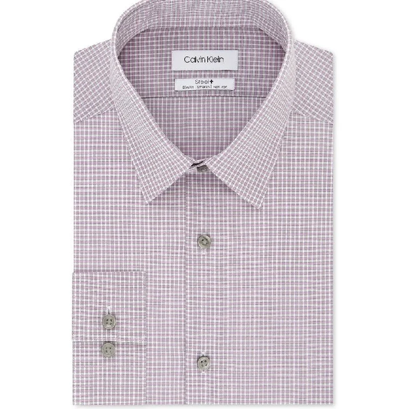 Chic Classic Trendy Shoes Calvin Klein Men's Steel Stretch Check Dress Shirt Pink Size 16X34-35 Chic Classic Trendy Shoes Calvin Klein Men's Steel Stretch Check Dress Shirt Pink Size 16X34-35