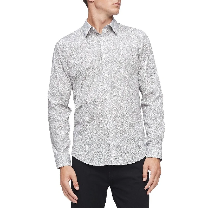 Effortless Minimal Formal Casuals Calvin Klein Men's Stretch Cotton Woven Shirt Brilliant White Size S - Small Effortless Minimal Formal Casuals Calvin Klein Men's Stretch Cotton Woven Shirt Brilliant White Size S - Small