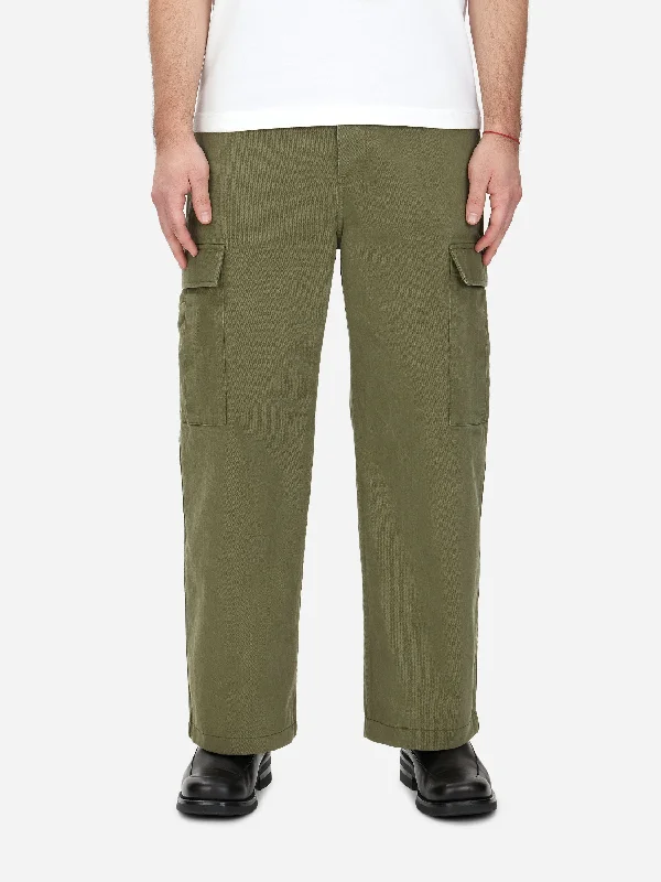Casual Minimal Formal Casuals Cargo Pant ~ Olive Twill