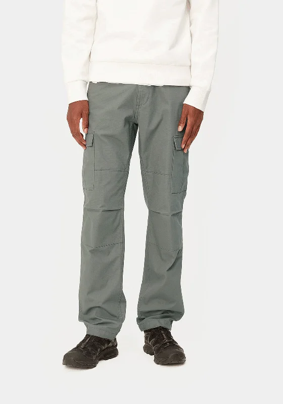 Understated Smart Sleek Designs Carhartt WIP Aviation Cargo Trousers, Smoke Green