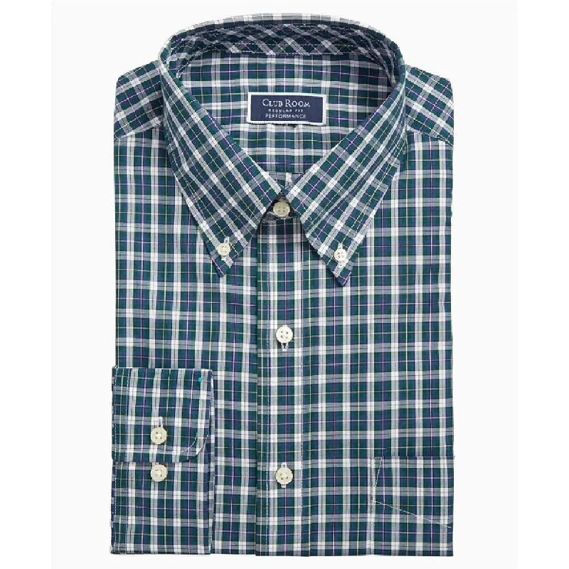Smart Sophisticated Casual Shoes Charter Club Men's Regular Fit Plaid Dress Shirt Green 17.5x34-35 Smart Sophisticated Casual Shoes Charter Club Men's Regular Fit Plaid Dress Shirt Green 17.5x34-35