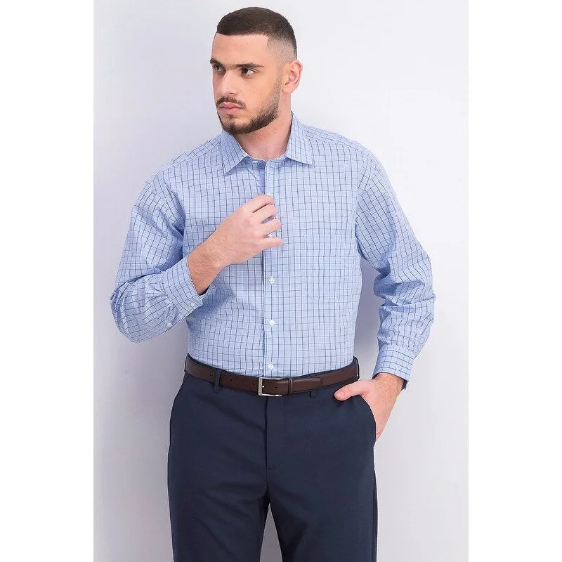 Understated Sleek Urban Jackets Club Room Men's Classic Fit Performance Windowpane Dress Shirt Blue Size 17x32-33 - 17-32-33 Understated Sleek Urban Jackets Club Room Men's Classic Fit Performance Windowpane Dress Shirt Blue Size 17x32-33 - 17-32-33