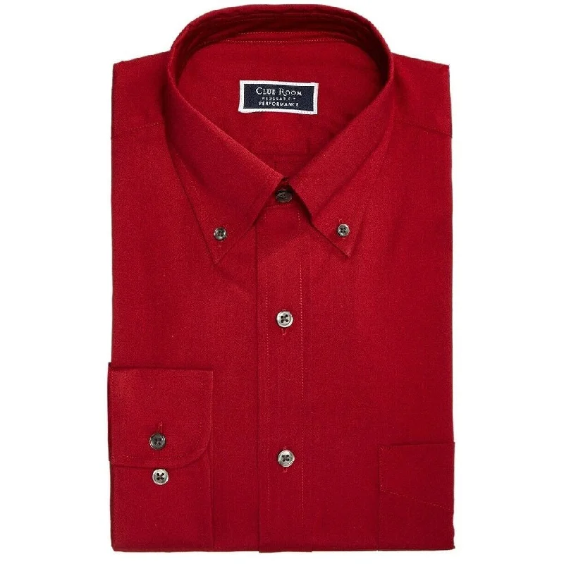 Understated Rugged Athletic Gear Club Room Men's Classic/Regular Fit Stretch Wrinkle-Resistant Solid Pinpoint Dress Shirt Red Size17 34-35 Understated Rugged Athletic Gear Club Room Men's Classic/Regular Fit Stretch Wrinkle-Resistant Solid Pinpoint Dress Shirt Red Size17 34-35