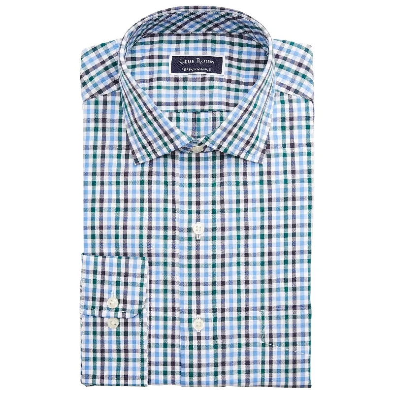 Minimal Polished Elegant Outfits Club Room Men's Gingham Dress Shirt Blue-Green Size 32X33 Minimal Polished Elegant Outfits Club Room Men's Gingham Dress Shirt Blue-Green Size 32X33