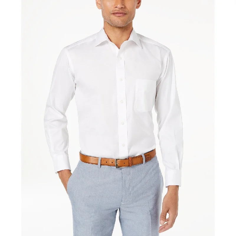 Sophisticated Sleek Sleek Designs Club Room Men's Slim-Fit Pinpoint Solid French Cuff Dress Shirt White Size 17x34-35 Sophisticated Sleek Sleek Designs Club Room Men's Slim-Fit Pinpoint Solid French Cuff Dress Shirt White Size 17x34-35