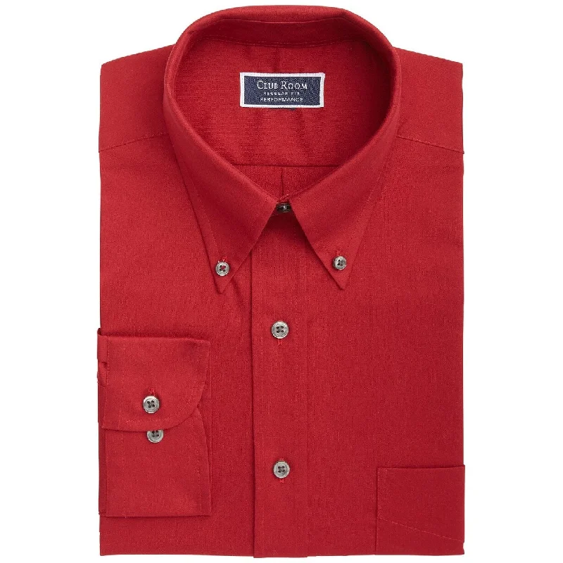 Understated Street Layered Styles Club Room Men's Solid Pinpoint Dress Shirt Red Size 18-36-37 Understated Street Layered Styles Club Room Men's Solid Pinpoint Dress Shirt Red Size 18-36-37