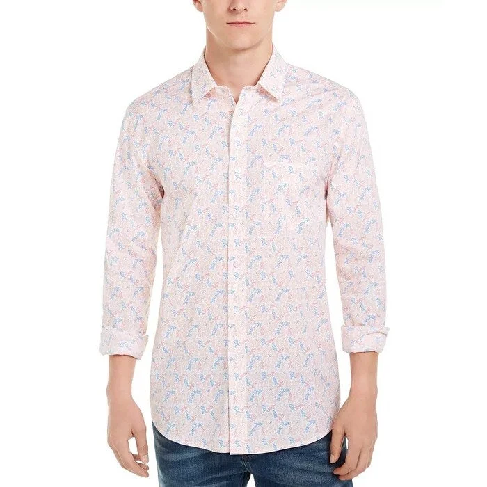 Chic Classic Everyday Apparel Club Room Men's Tennis Player Print Shirt White Size Small Chic Classic Everyday Apparel Club Room Men's Tennis Player Print Shirt White Size Small