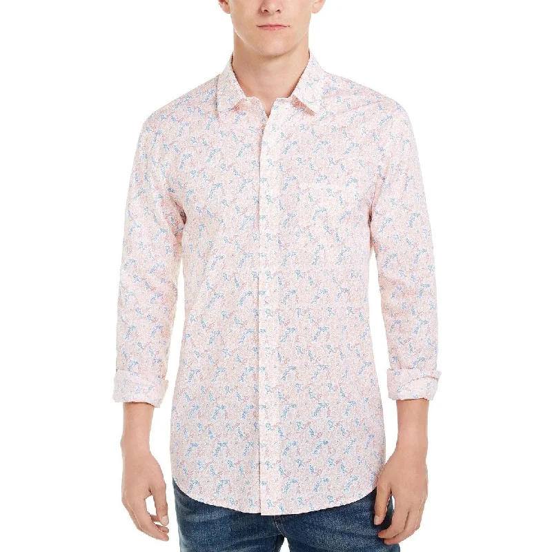 Timeless Cool Classic Fits Club Room Men's Tennis Player Print Shirt White Size X-Large Timeless Cool Classic Fits Club Room Men's Tennis Player Print Shirt White Size X-Large