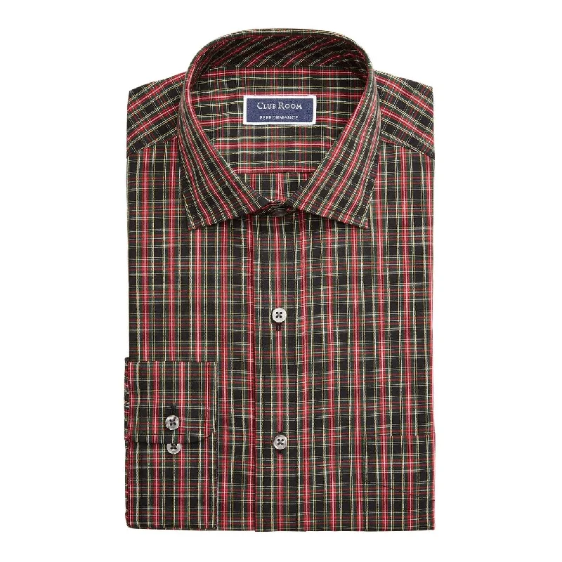 Polished Street Casual Footwear Club Room Men's Wrinkle-Resistant Tartan Dress Shirt Black Size 36-37 Polished Street Casual Footwear Club Room Men's Wrinkle-Resistant Tartan Dress Shirt Black Size 36-37