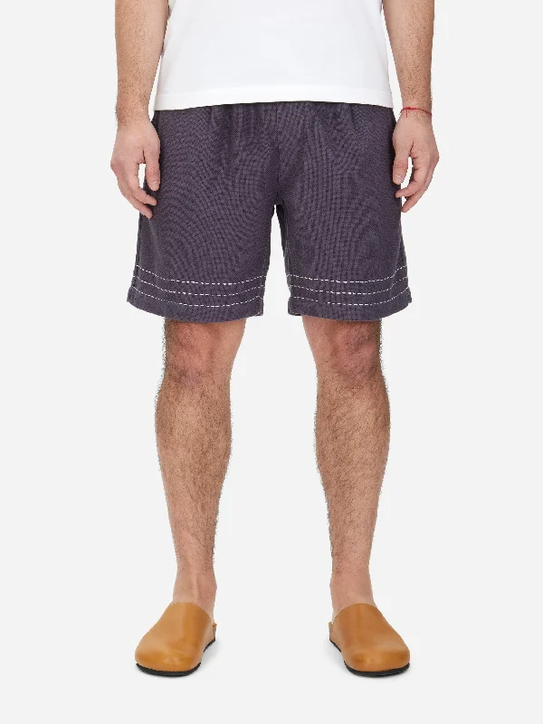 Effortless Rugged All-Day Wear Club Short ~ Plum Hand Stitch