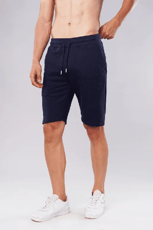 Relaxed Modern Fresh Outfit Dark Night Terry Shorts