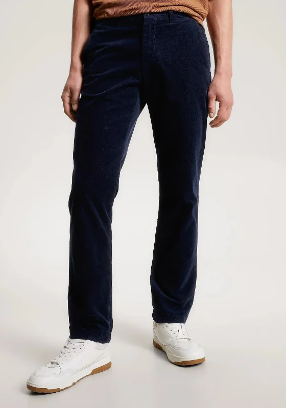 Timeless Minimal Fashion Bottoms Tommy Hilfiger Denton Straight Fit Corduroy Chinos, Desert Sky