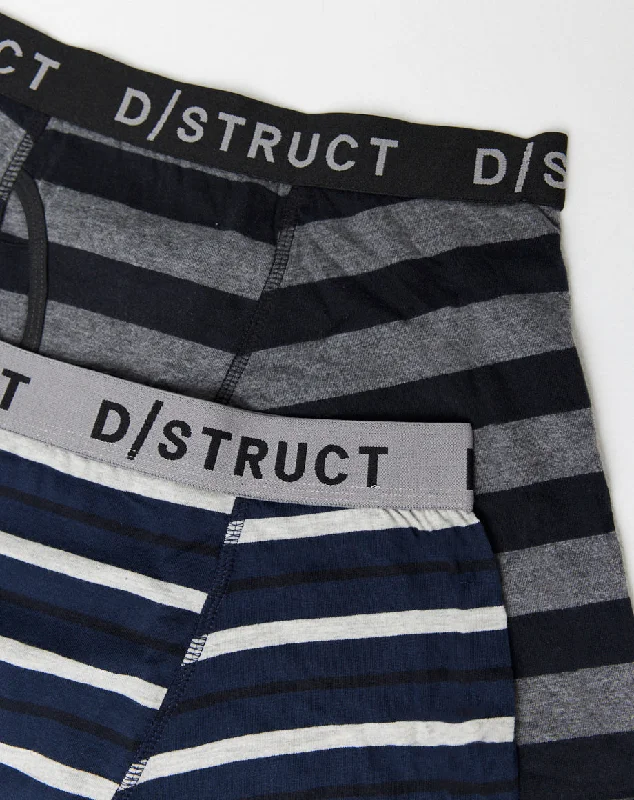 Vintage Sleek Smart Wear DIMITRO MEN'S TWO PACK BOXER SHORTS | GREY/BLACK