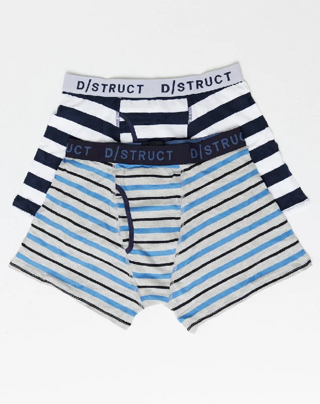 Effortless Rugged Comfort Jackets DUMONDA MEN'S TWO PACK STRIPE BOXER SHORTS | BLUE