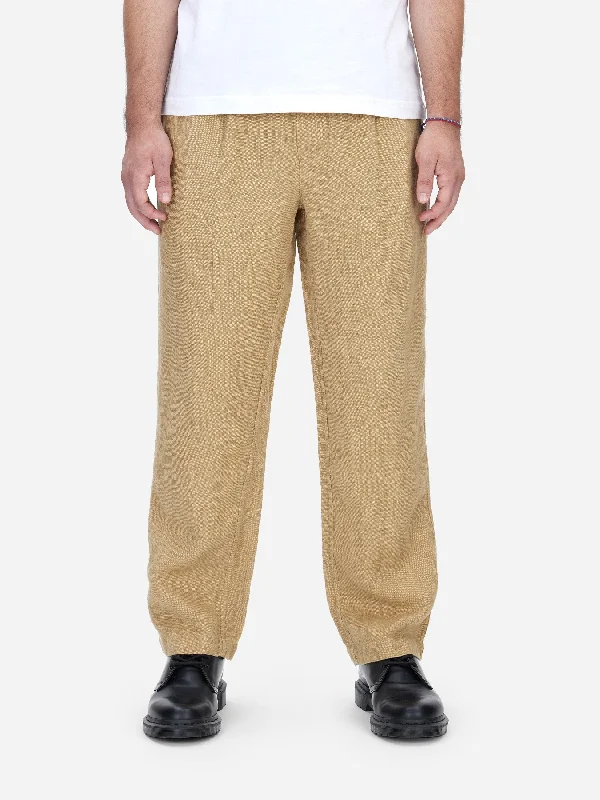 Modern Relaxed Premium Wardrobe Easy Pants ~ Tan Hemp Canvas