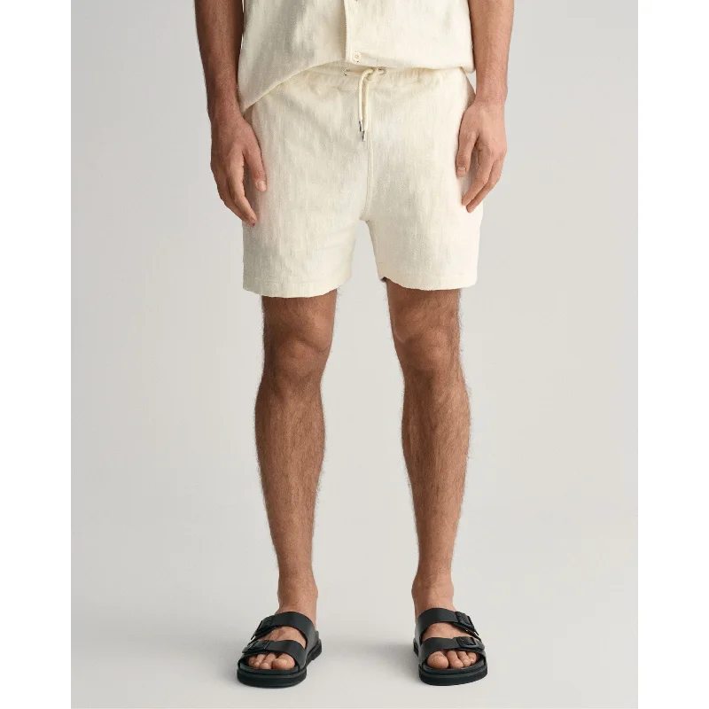 Vintage Contemporary Relaxed Looks GANT Jacquard Terry Cloth Shorts 2019005 Cream