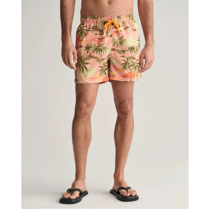 Rugged Luxe Timeless Wardrobe GANT Hawaii Print Swim Shorts Peachy Pink 922416008