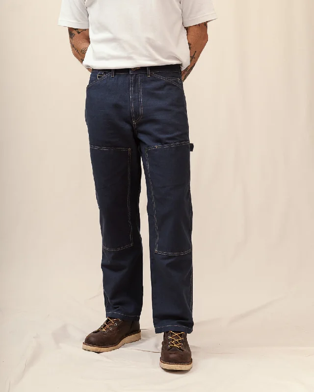 Chic Smart Modern Basics Garage Double Knee Pants - Navy