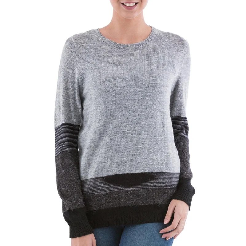 Rugged Rebel Urban Gear Handmade Acrylic 'Imagine in Grey' Pullover Sweater (Peru)