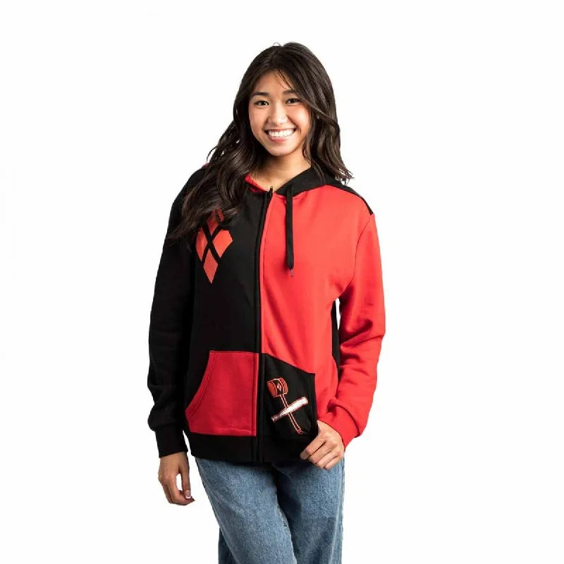 Polished Minimal Sporty Designs Harley Quinn Symbols Juniors ZipUp Hoodie
