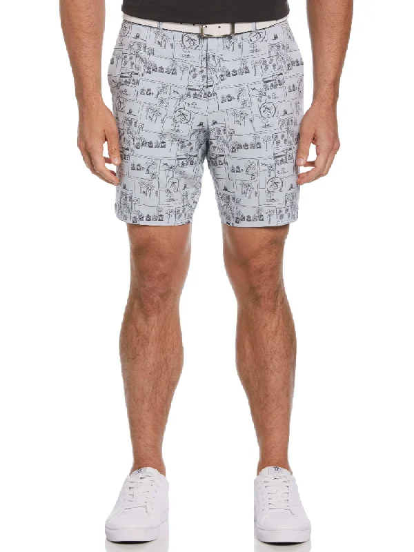 Sleek Modern Denim Looks Men's Heritage Beach Club Print 8" Golf Shorts