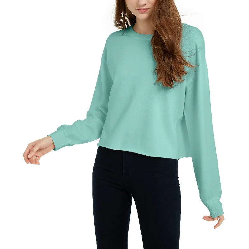 Vintage Rugged Fashion Bottoms Hippie Rose Juniors' Raw-Hem Sweatshirt Blue Size X-Small - XS Vintage Rugged Fashion Bottoms Hippie Rose Juniors' Raw-Hem Sweatshirt Blue Size X-Small - XS
