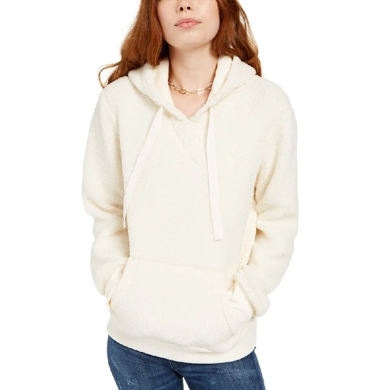 Relaxed Modern Casual Outerwear Hippie Rose Junior's Sherpa Hoodie White Size X-Large Relaxed Modern Casual Outerwear Hippie Rose Junior's Sherpa Hoodie White Size X-Large