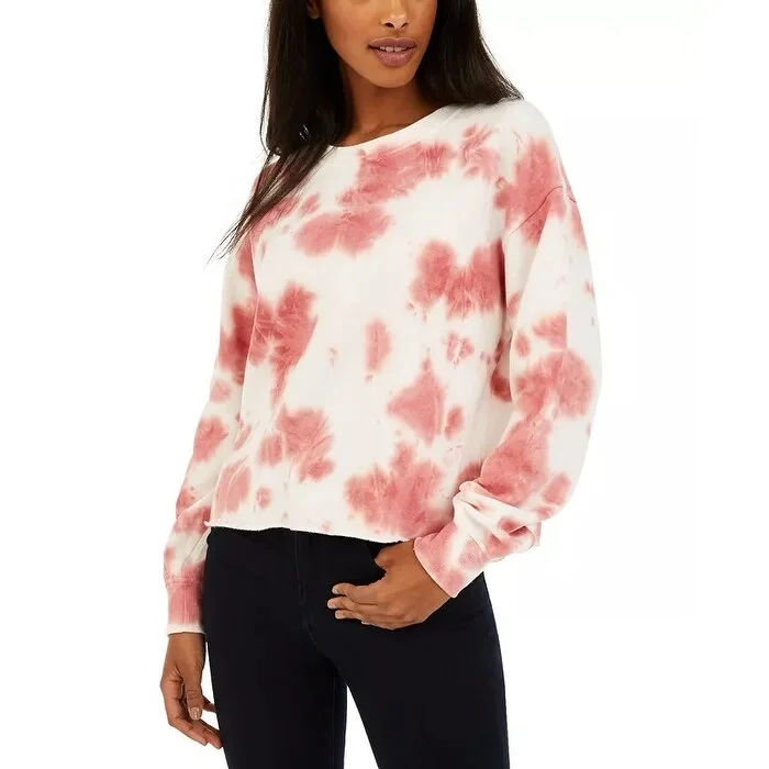 Relaxed Edge Fashion Jeans Hippie Rose Juniors' Tie-Dye Cropped Sweatshirt Dark Red Size Small Relaxed Edge Fashion Jeans Hippie Rose Juniors' Tie-Dye Cropped Sweatshirt Dark Red Size Small