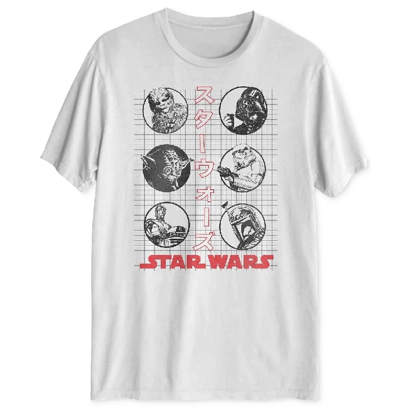Urban Cool Trendy Look Hybrid Men's Star Wars Kanji Men's Graphic T-Shirt White Size X-Large Urban Cool Trendy Look Hybrid Men's Star Wars Kanji Men's Graphic T-Shirt White Size X-Large