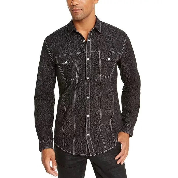 Retro Rugged Athletic Outfits INC International Concepts Men's Lambert Shirt Black Size Large Retro Rugged Athletic Outfits INC International Concepts Men's Lambert Shirt Black Size Large